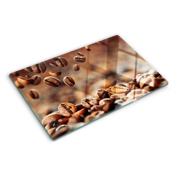 Snijplanken glas Koffiebonen in beweging