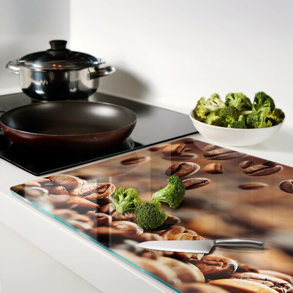 Snijplanken glas Koffiebonen in beweging