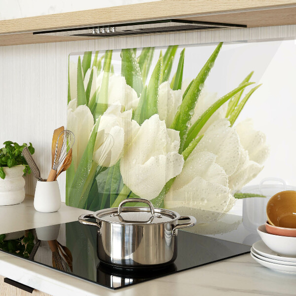 Szklana deska do krojenia Tulipany w kroplach wody