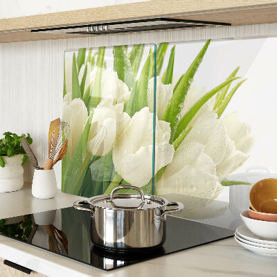 Szklana deska do krojenia Tulipany w kroplach wody