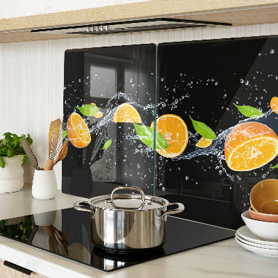 Snijplanken glas Citrusvruchten in water