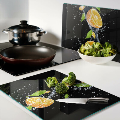 Szklana deska kuchenna Cytrusy w wodzie