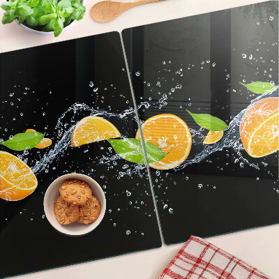 Snijplanken glas Citrusvruchten in water