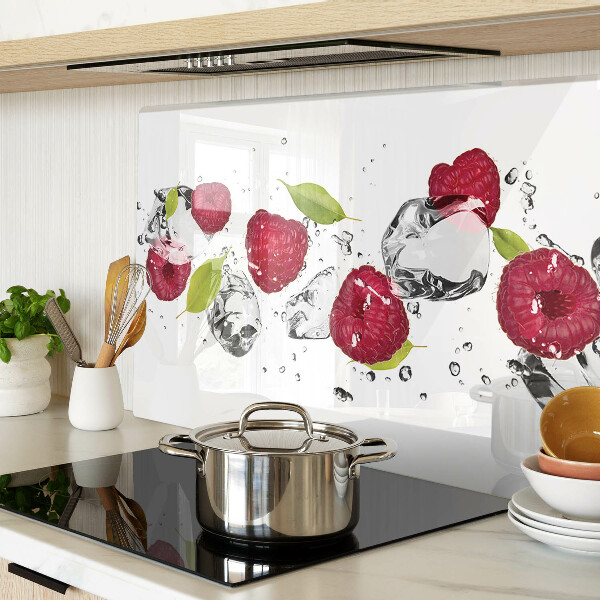 Snijplanken van glas Aardbeien met ijs