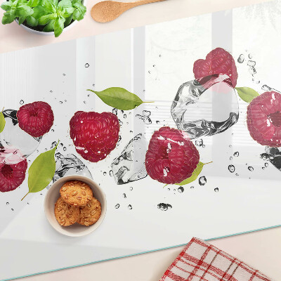 Snijplanken van glas Aardbeien met ijs