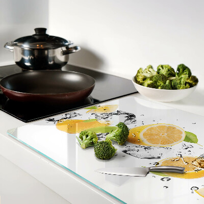 Szklana deska kuchenna Cytryny z lodem