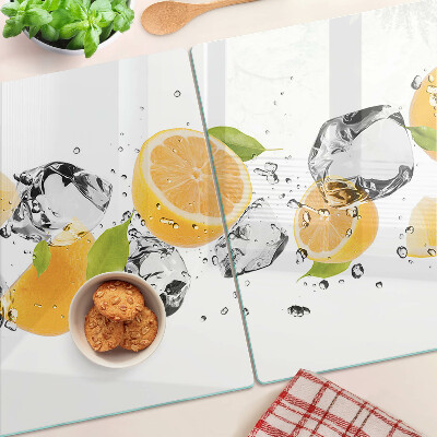 Szklana deska kuchenna Cytryny z lodem