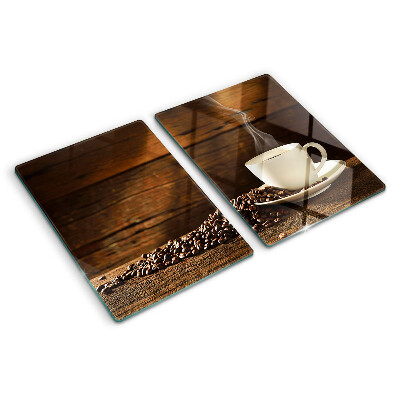 Szklana deska do krojenia Kawa i filiżanka