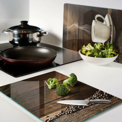 Snijplanken glas Koffie en een kopje