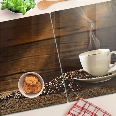 Szklana deska do krojenia Kawa i filiżanka