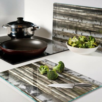 Szklana deska do krojenia Białe brzozy w lesie