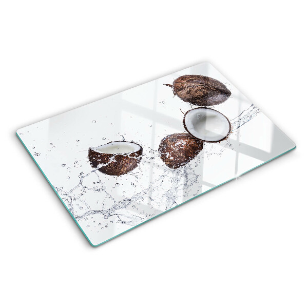 Snijplanken glas Kokosnoten in water