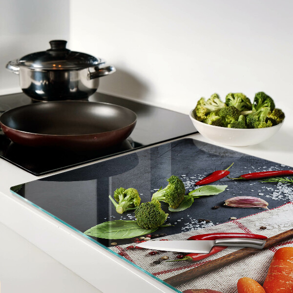 Szklana deska kuchenna Kuchenne przyprawy i warzywa