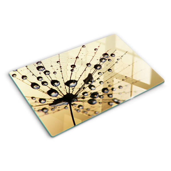 Deska kuchenna szklana Krople wody na pajęczynie