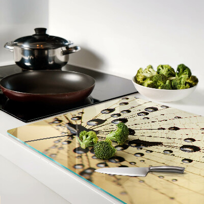 Deska kuchenna szklana Krople wody na pajęczynie