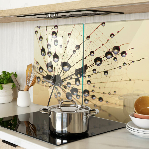 Deska kuchenna szklana Krople wody na pajęczynie