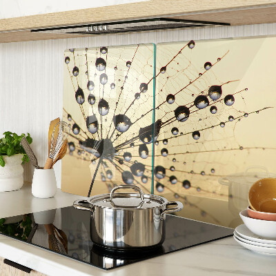 Deska kuchenna szklana Krople wody na pajęczynie