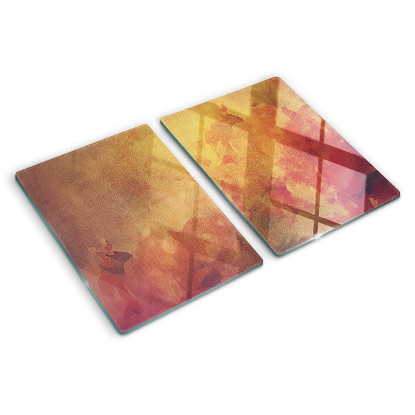 Szklana deska do krojenia Kwiatowy motyw w pastelowych kolorach