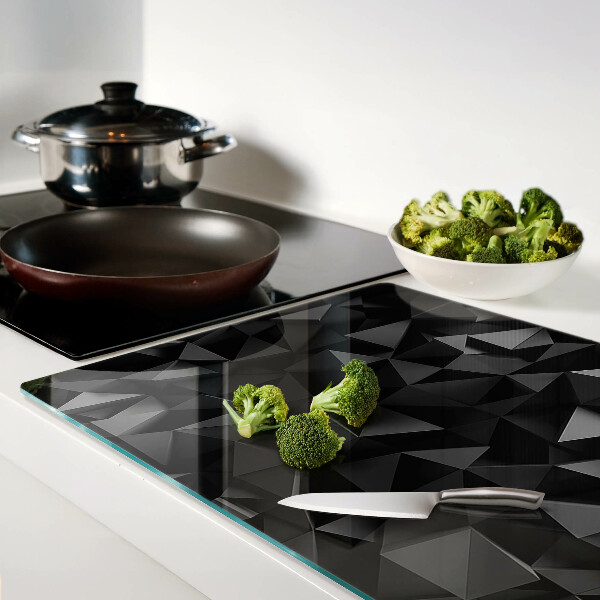 Snijplanken van glas Veelhoekige geometrie in zwarttinten