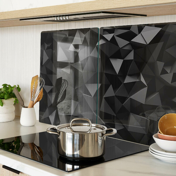 Snijplanken van glas Veelhoekige geometrie in zwarttinten