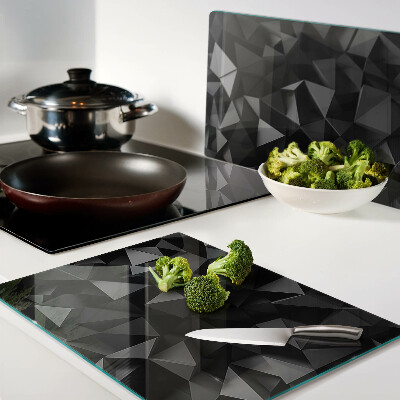 Snijplanken van glas Veelhoekige geometrie in zwarttinten