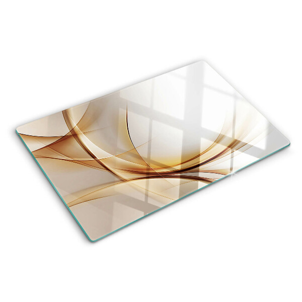 Glazen snijplanken Abstracte golven in beigetinten