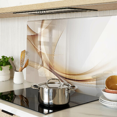 Deska kuchenna szklana Abstrakcyjne fale w odcieniach beżu
