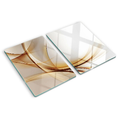 Glazen snijplanken Abstracte golven in beigetinten