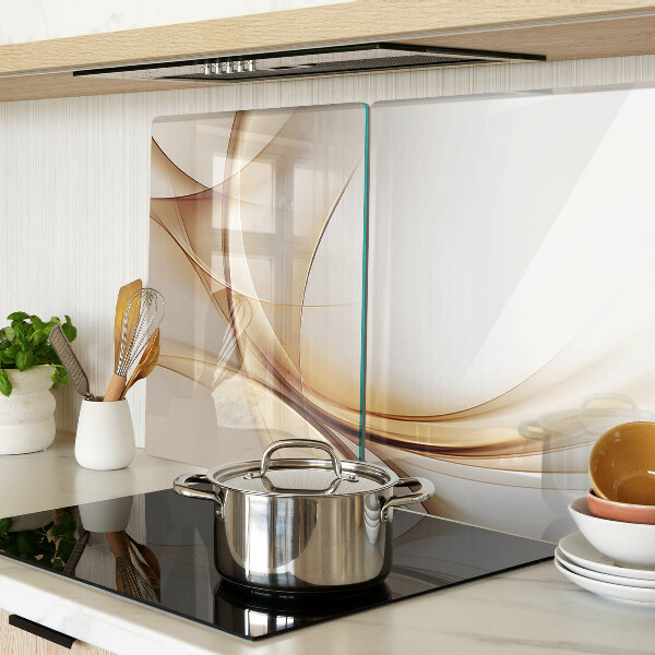 Deska kuchenna szklana Abstrakcyjne fale w odcieniach beżu