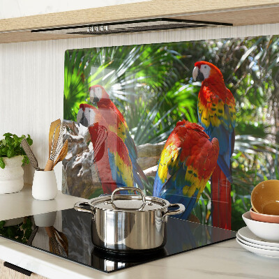 Szklana deska do krojenia Papugi w tropikalnym otoczeniu