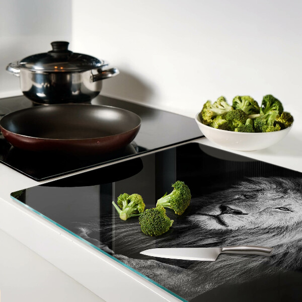 Snijplanken glas Leeuw in zwart-wit