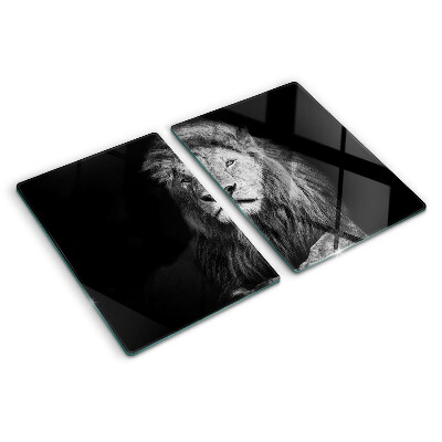 Szklana deska do krojenia Lew w czerni i bieli