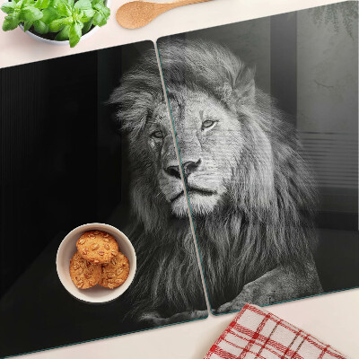 Snijplanken glas Leeuw in zwart-wit