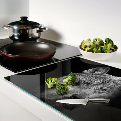 Szklana deska kuchenna Wilk w odcieniach szarości