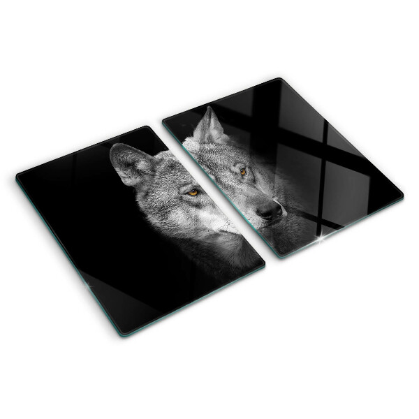 Szklana deska kuchenna Wilk w odcieniach szarości