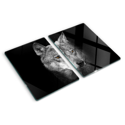 Szklana deska kuchenna Wilk w odcieniach szarości