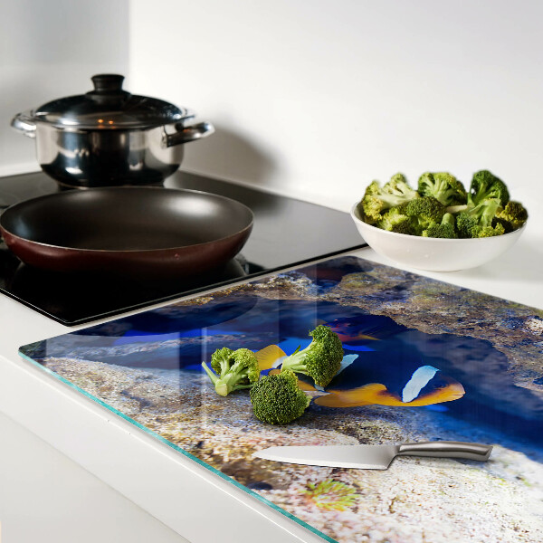 Deska kuchenna szklana Rybka w rafie koralowej