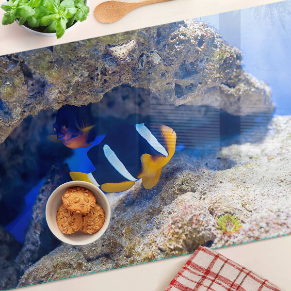 Deska kuchenna szklana Rybka w rafie koralowej