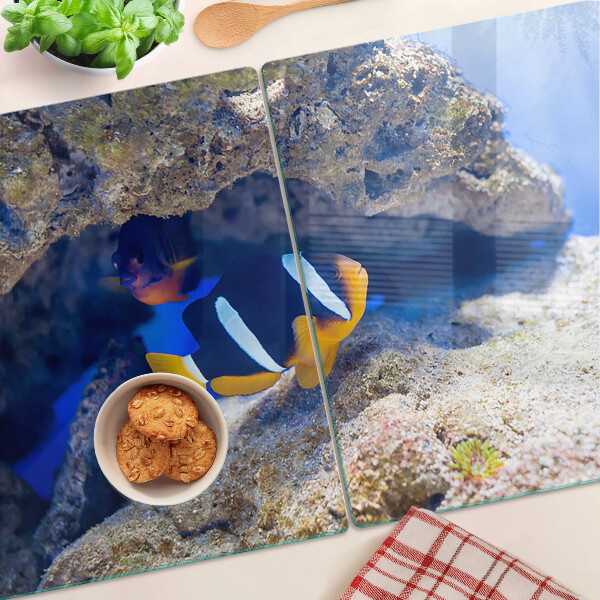 Deska kuchenna szklana Rybka w rafie koralowej