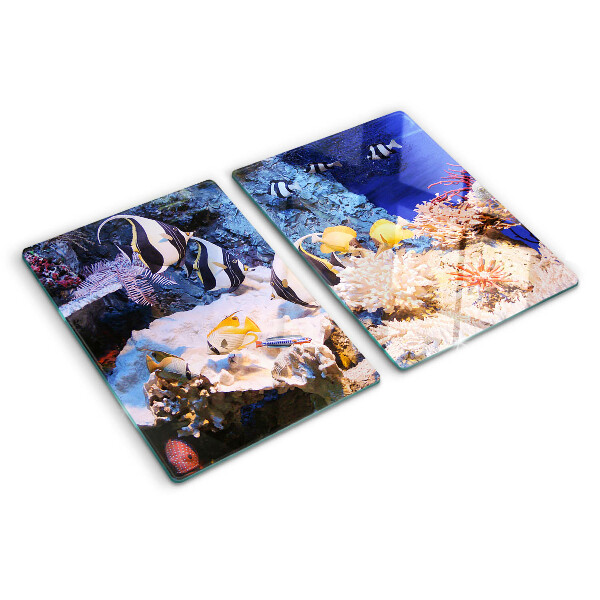 Snijplanken glas Onderwaterwereld met vissen