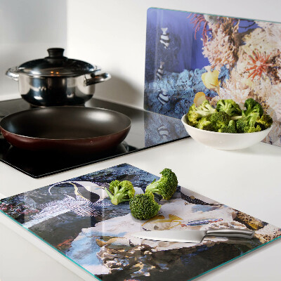 Deska kuchenna szklana Podwodny świat z rybami