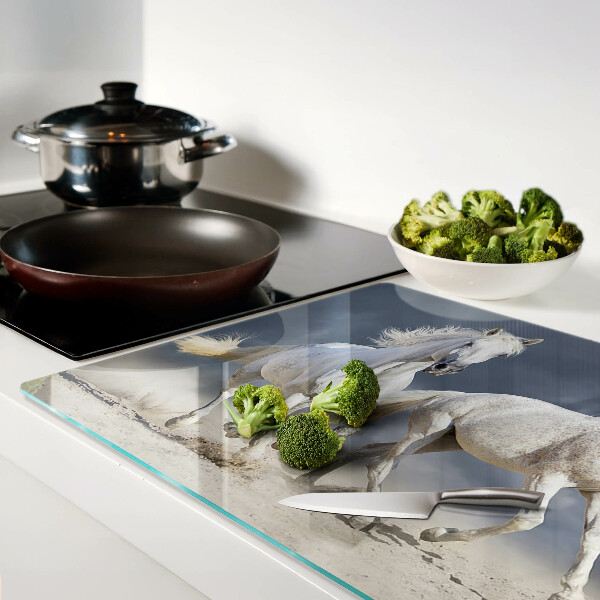 Glazen snijplanken Witte paarden op de vlucht