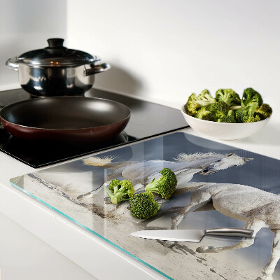 Glazen snijplanken Witte paarden op de vlucht