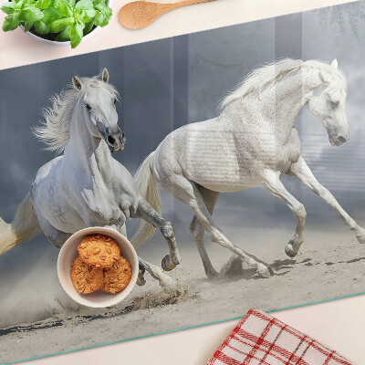 Szklana deska do krojenia Białe konie w biegu