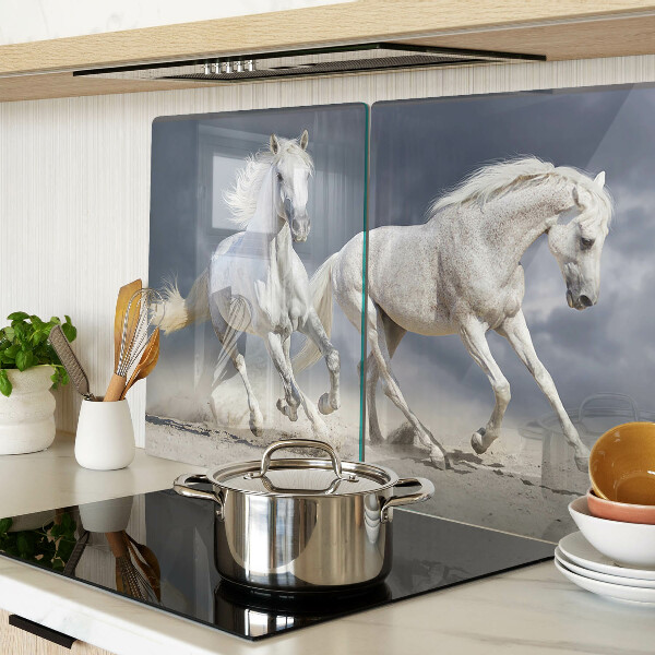 Glazen snijplanken Witte paarden op de vlucht