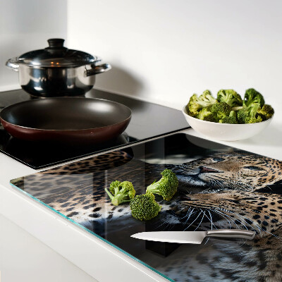 Glazen snijplanken Jachtluipaarden op een donkere achtergrond