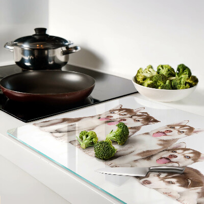 Snijplanken van glas Husky-puppy's