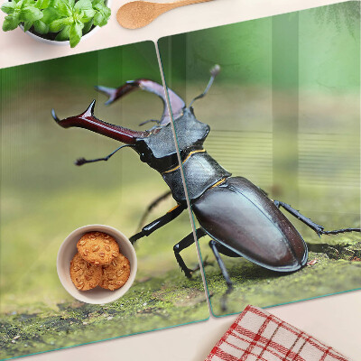 Deska kuchenna szklana Jelonek rogacz na zielonym tle