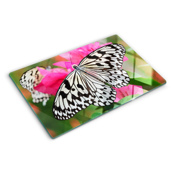 Deska kuchenna szklana Motyl na kwiatach