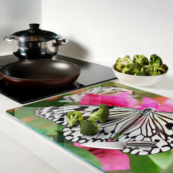 Deska kuchenna szklana Motyl na kwiatach